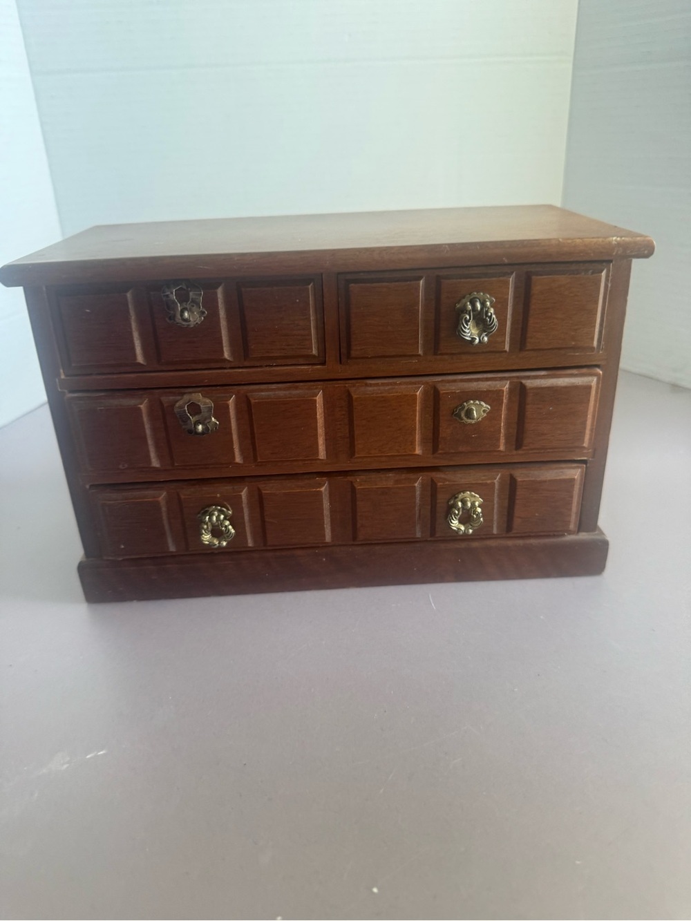 MCM 4-Drawer Jewelry Organizer Chest in Dark Brown